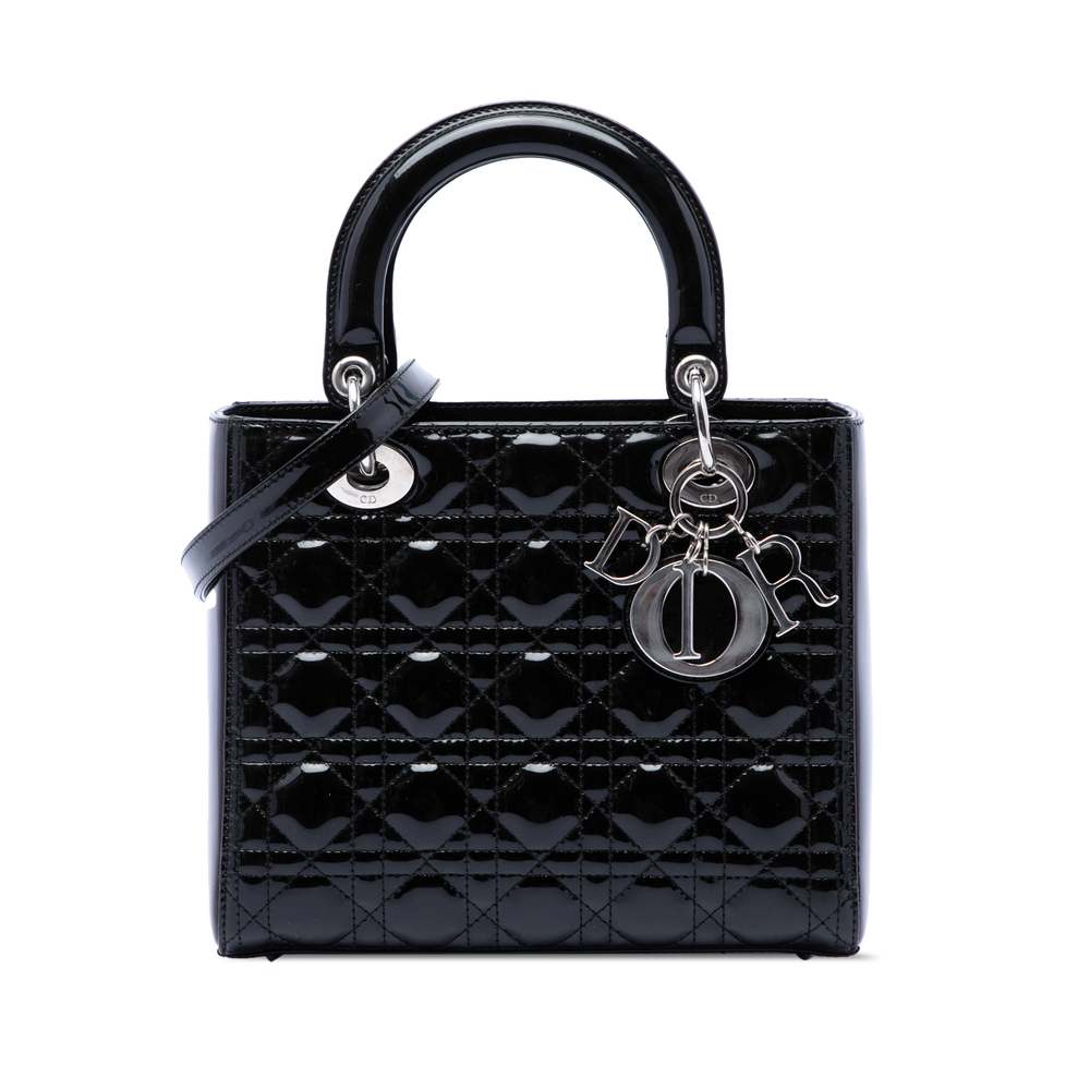 Pre-Loved Dior Medium Patent Cannage Lady Dior
